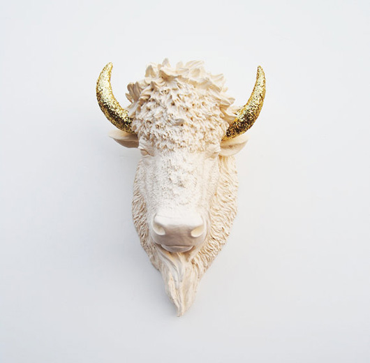 Birch + Bird: Bison by White Faux Taxidermy.