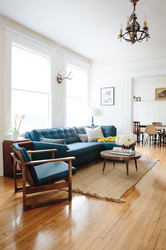 Living room. Home of Kate Davison + Jesse Hayes via This is Brick + Mortar. Photo by Colin Price.