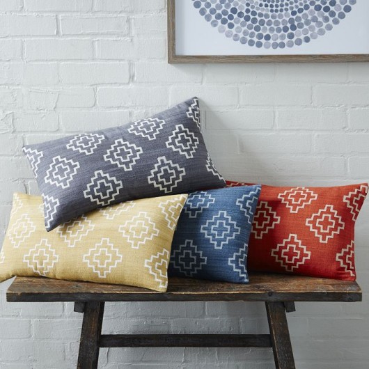 West Elm | Hand Blocked Stepped Diamond Pillow Cover