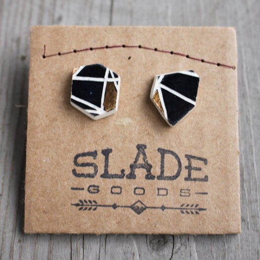 Geometric ceramic stud earrings by Slade Goods
